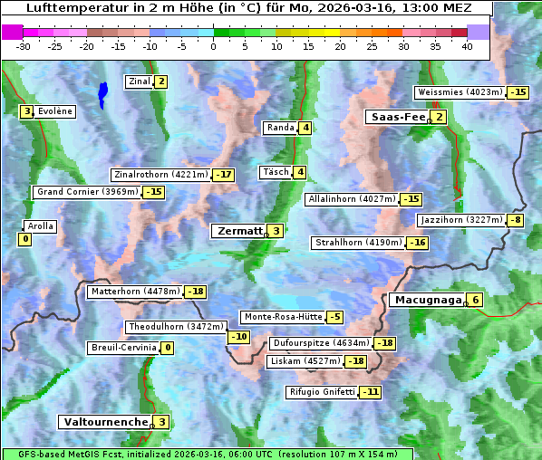 Temperatur, 16. 3. 2026