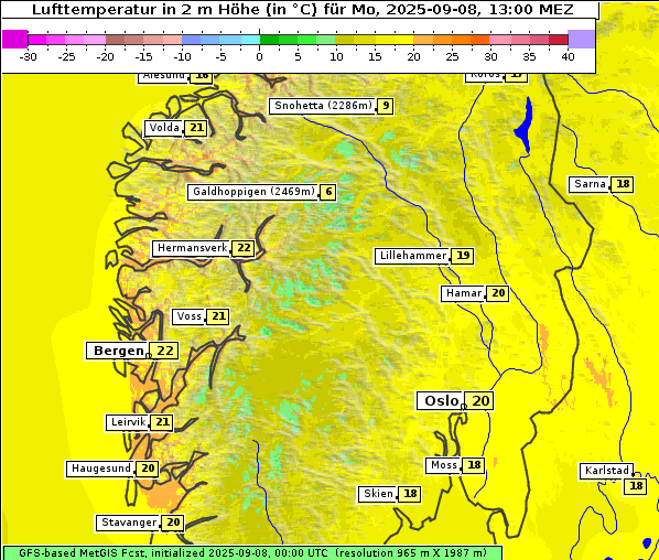 Temperatur, 8. 9. 2025