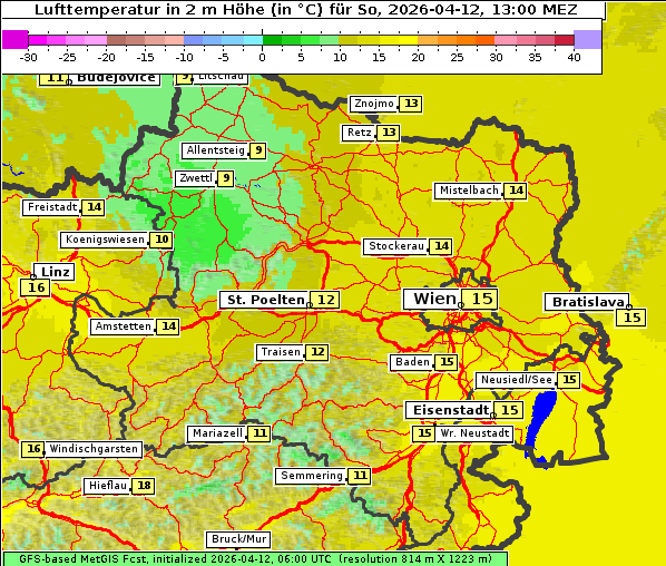 Temperatur, 12. 4. 2026