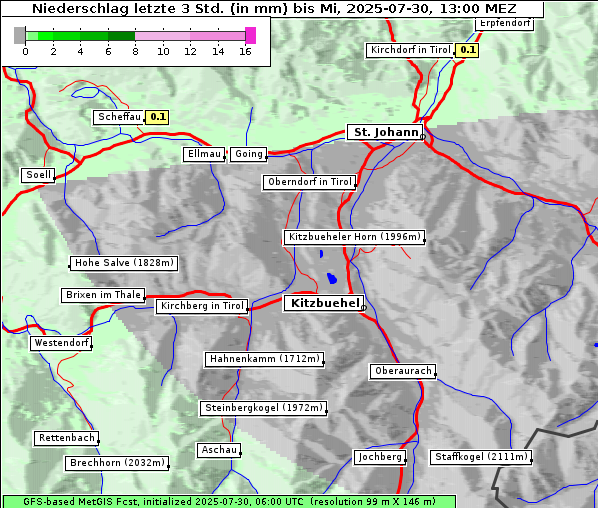 Niederschlag, 30. 7. 2025