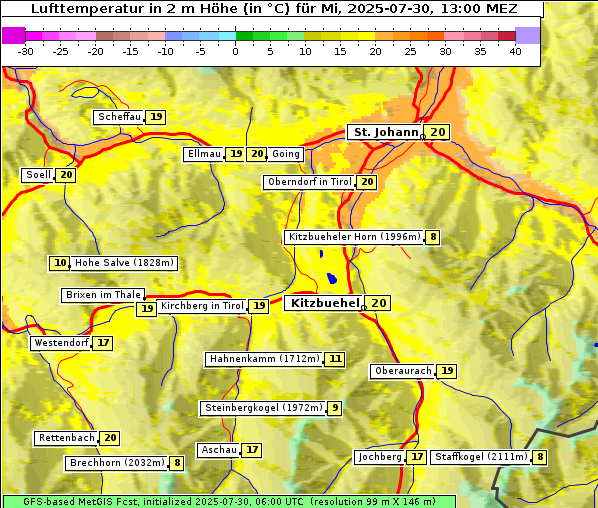 Temperatur, 30. 7. 2025