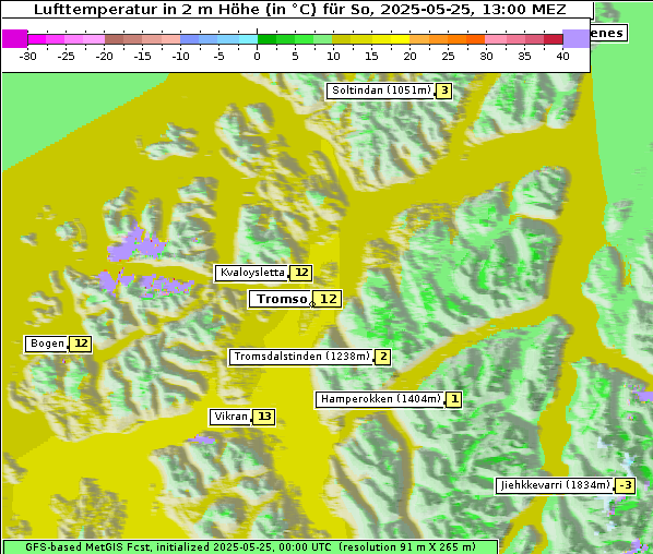 Temperatur, 25. 5. 2025