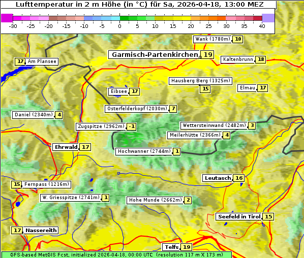 Temperatur, 18. 4. 2026