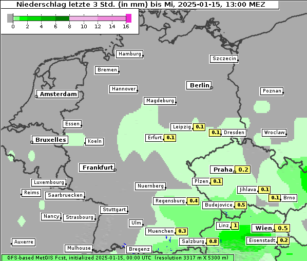 Niederschlag, 15. 1. 2025