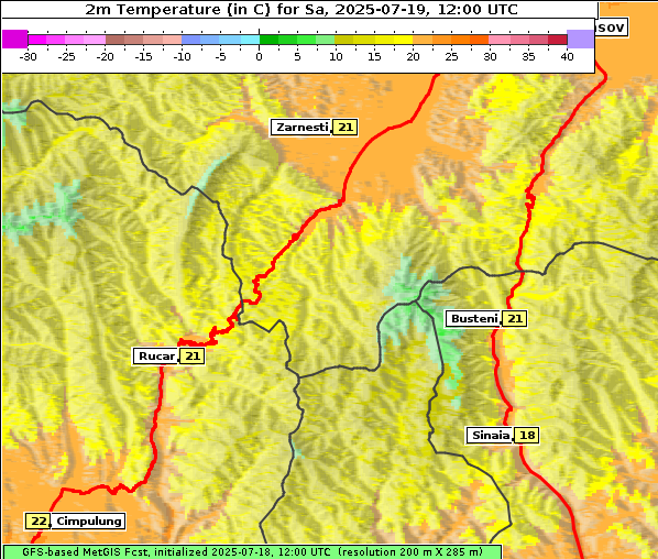 Temperatur, 19. 7. 2025