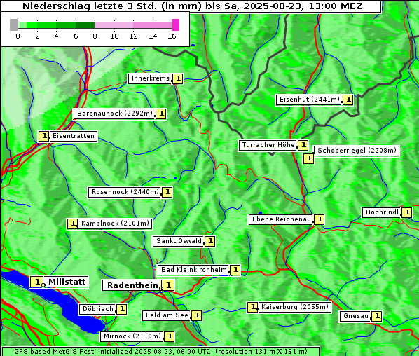 Niederschlag, 23. 8. 2025
