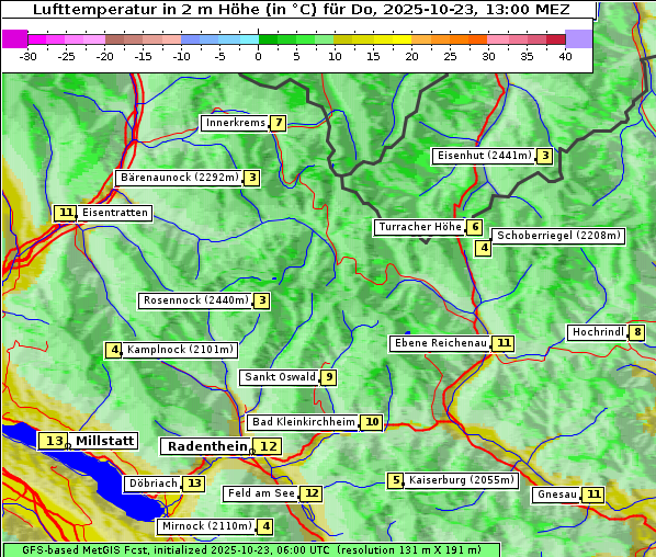 Temperatur, 23. 10. 2025