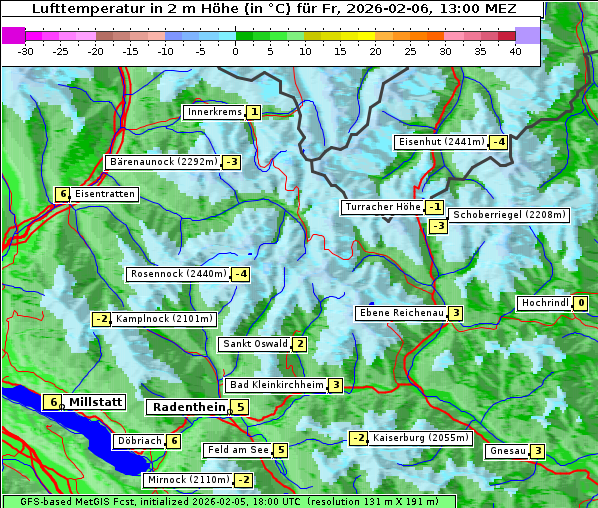 Temperatur, 6. 2. 2026