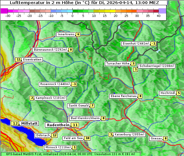 Temperatur, 14. 4. 2026