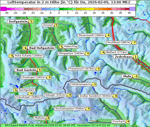 Temperatur, 5. 2. 2026