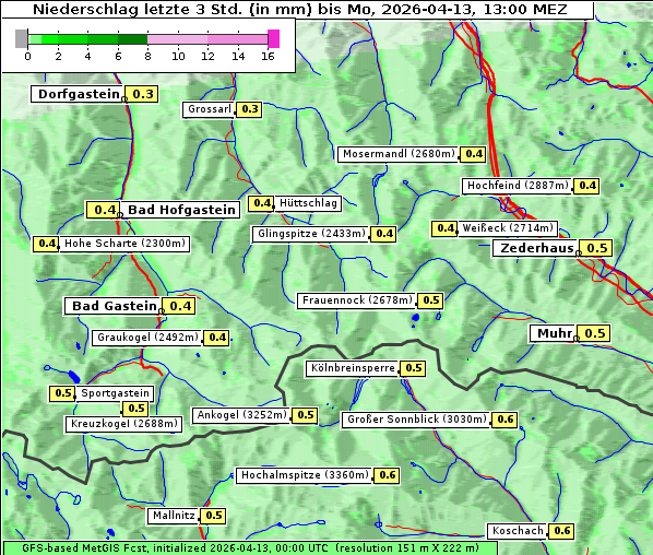 Niederschlag, 13. 4. 2026