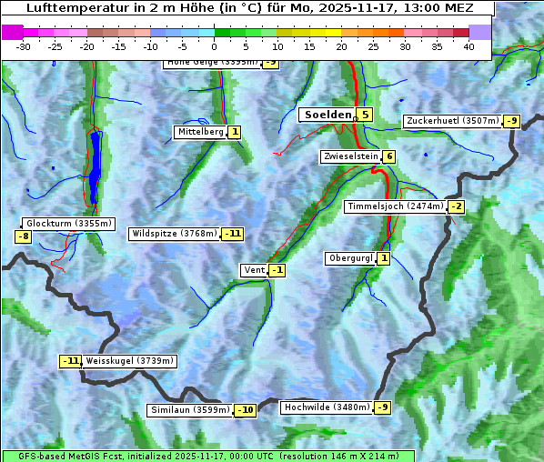Temperatur, 17. 11. 2025