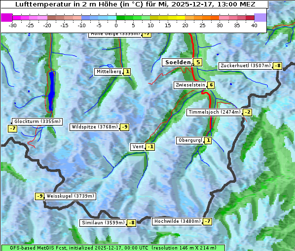 Temperatur, 17. 12. 2025