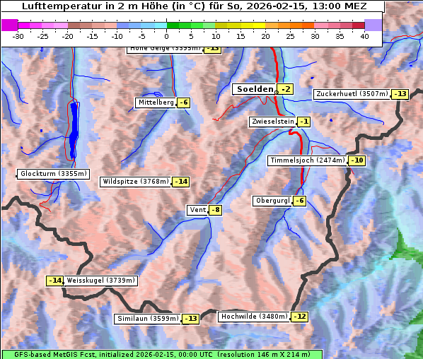 Temperatur, 15. 2. 2026
