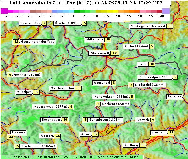 Temperatur, 4. 11. 2025