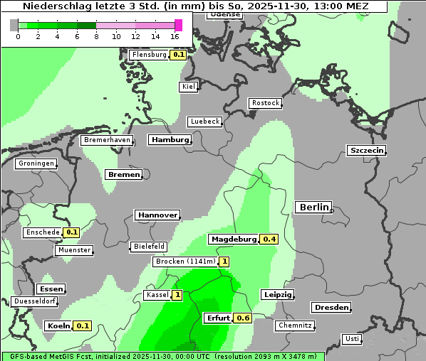 Niederschlag, 30. 11. 2025