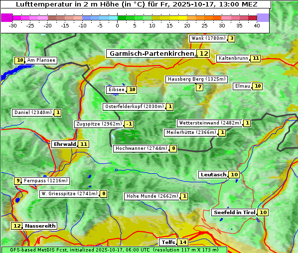 Temperatur, 17. 10. 2025
