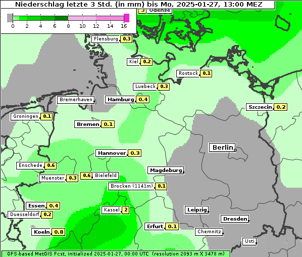 Niederschlag, 27. 1. 2025