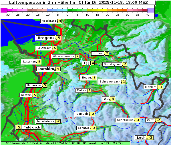 Temperatur, 18. 11. 2025