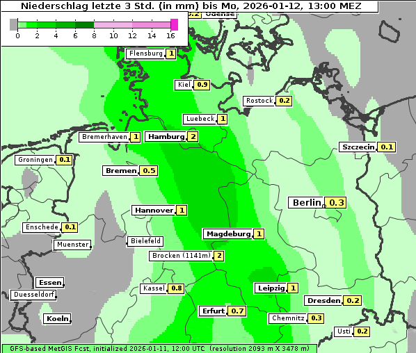 Niederschlag, 12. 1. 2026