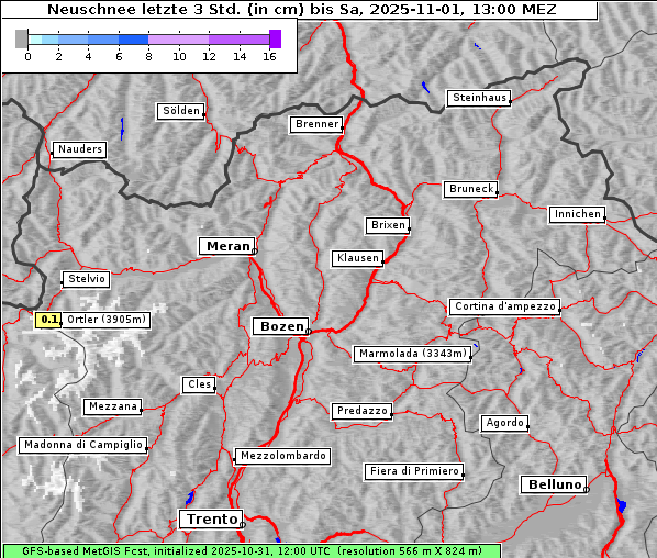 Neuschnee, 1. 11. 2025