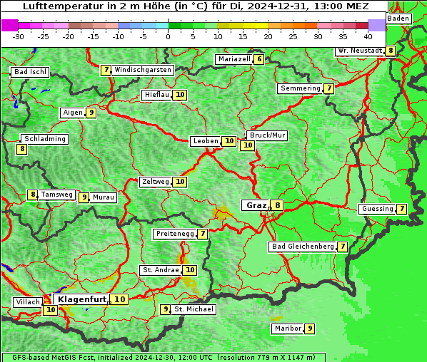 Temperatur, 31. 12. 2024