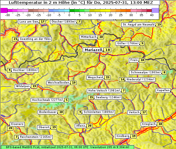 Temperatur, 31. 7. 2025