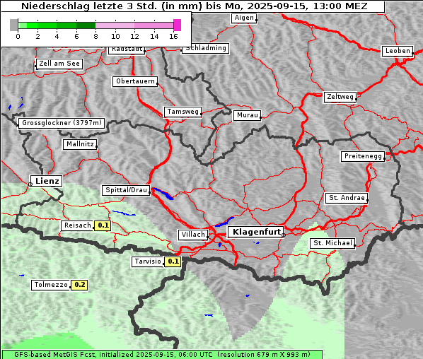 Niederschlag, 15. 9. 2025