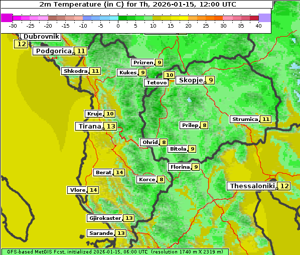 Temperatur, 15. 1. 2026