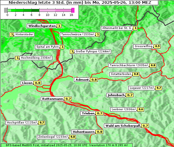 Niederschlag, 26. 5. 2025