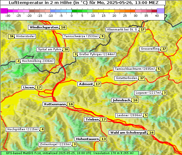 Temperatur, 26. 5. 2025