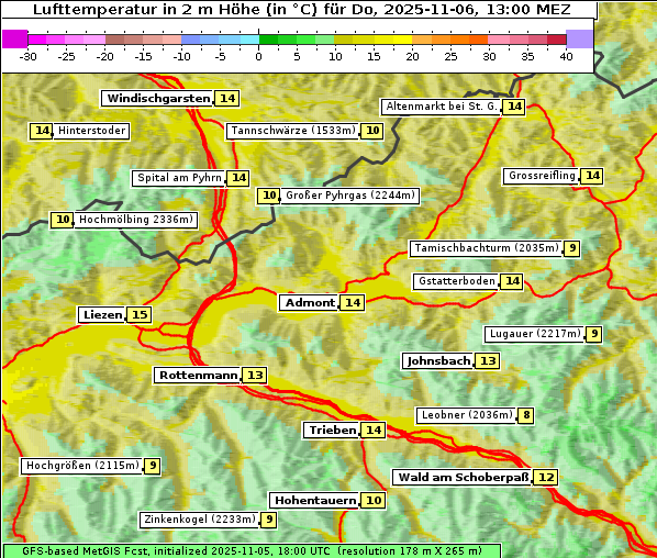 Temperatur, 6. 11. 2025