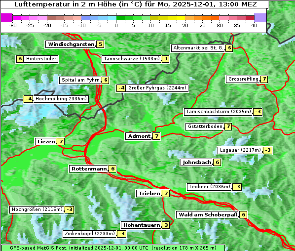 Temperatur, 1. 12. 2025