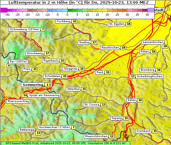 Temperatur, 23. 10. 2025