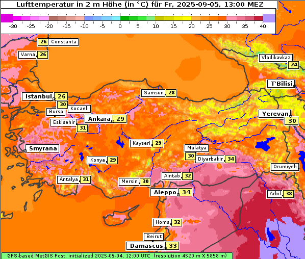 Temperatur, 5. 9. 2025