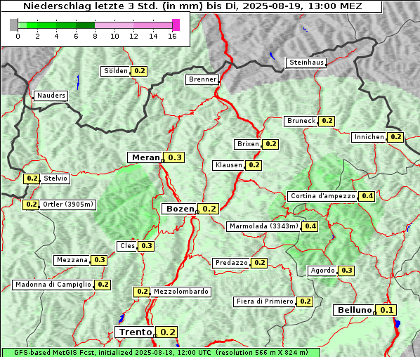 Niederschlag, 19. 8. 2025