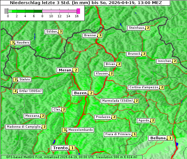 Niederschlag, 19. 4. 2026