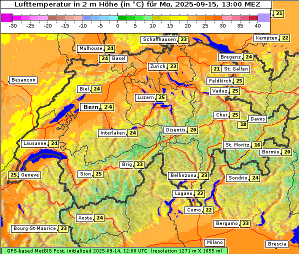Temperatur, 15. 9. 2025