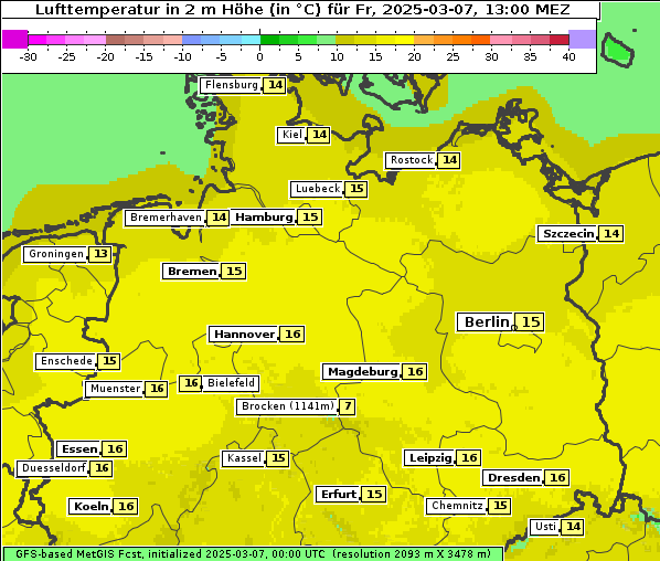 Temperatur, 7. 3. 2025