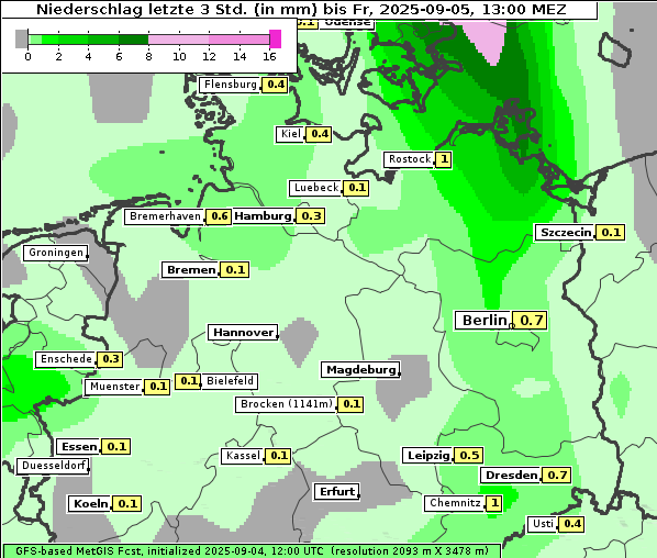 Niederschlag, 5. 9. 2025