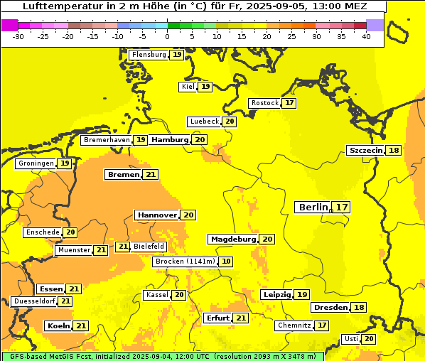 Temperatur, 5. 9. 2025