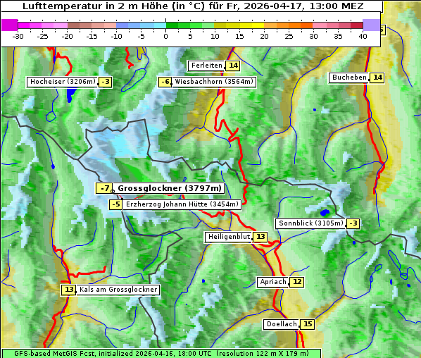 Temperatur, 17. 4. 2026
