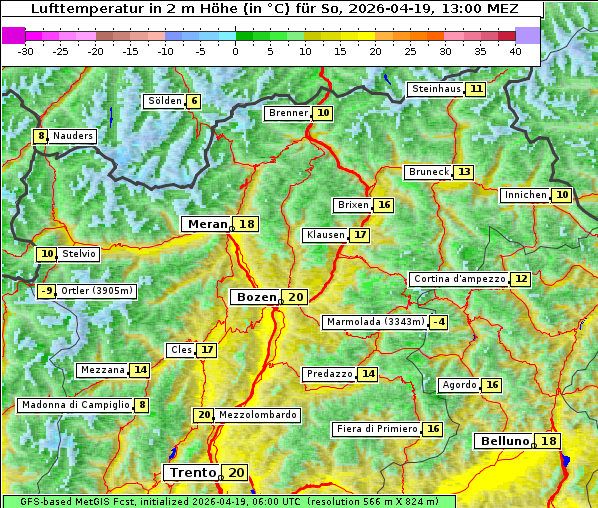 Temperatur, 19. 4. 2026