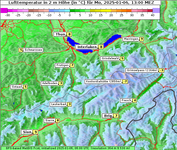 Temperatur, 6. 1. 2025