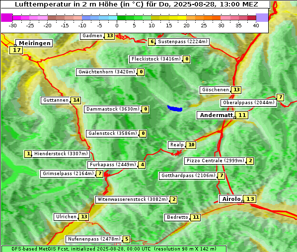 Temperatur, 28. 8. 2025