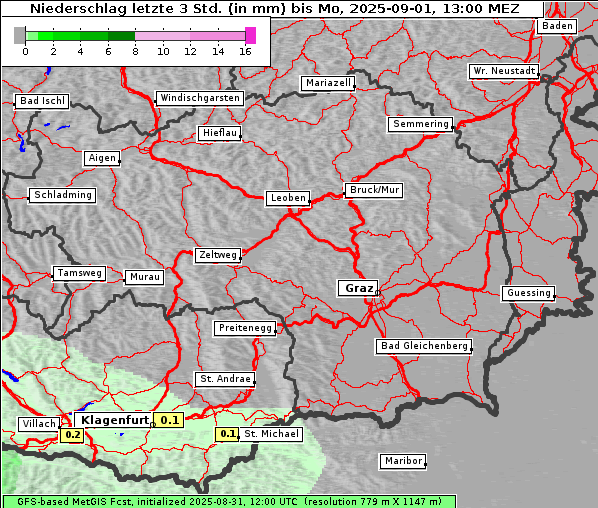 Niederschlag, 1. 9. 2025