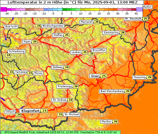 Temperatur, 1. 9. 2025