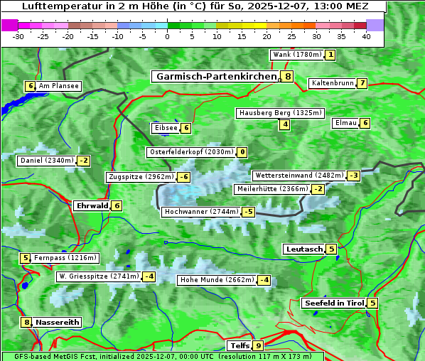 Temperatur, 7. 12. 2025