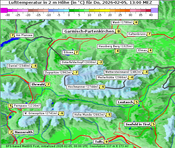 Temperatur, 5. 2. 2026