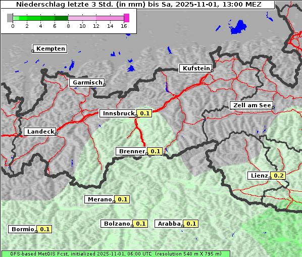 Niederschlag, 1. 11. 2025